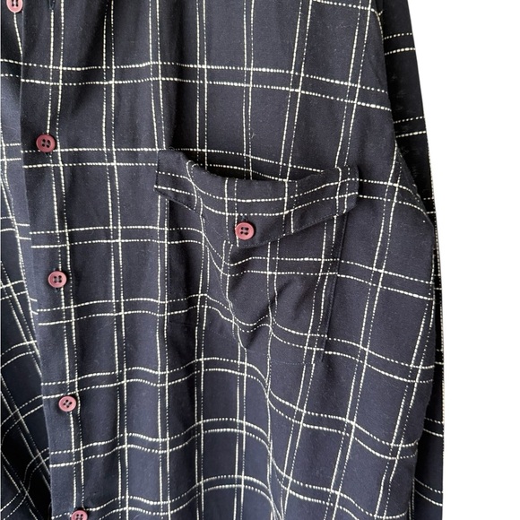 Vintage Jean Paul Germain Classic Navy Checkered Button-Down Shirt Size Large - Picture 2 of 8